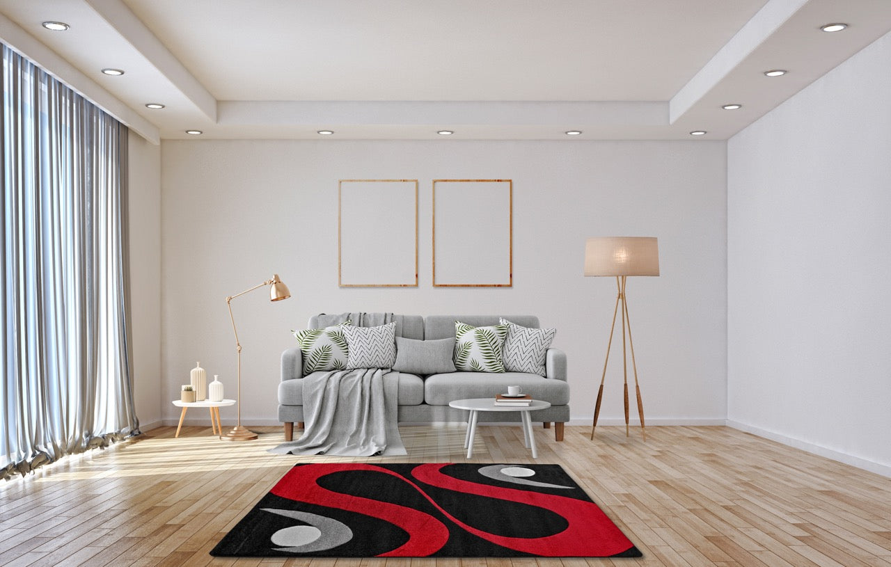 Margaret 2331 Black - Red Szőnyeg 200 x 280 cm Huzziyas Home