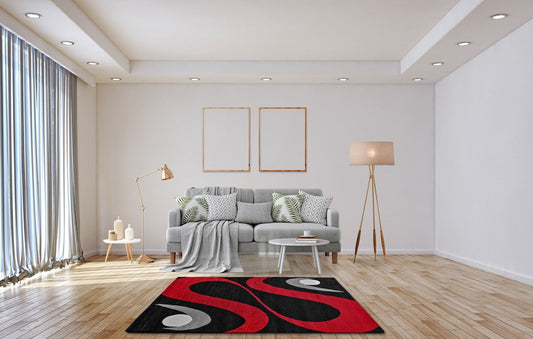 Margaret 2331 Black - Red Szőnyeg 60 x 110 cm Huzziyas Home